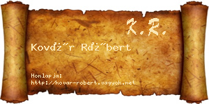Kovár Róbert névjegykártya